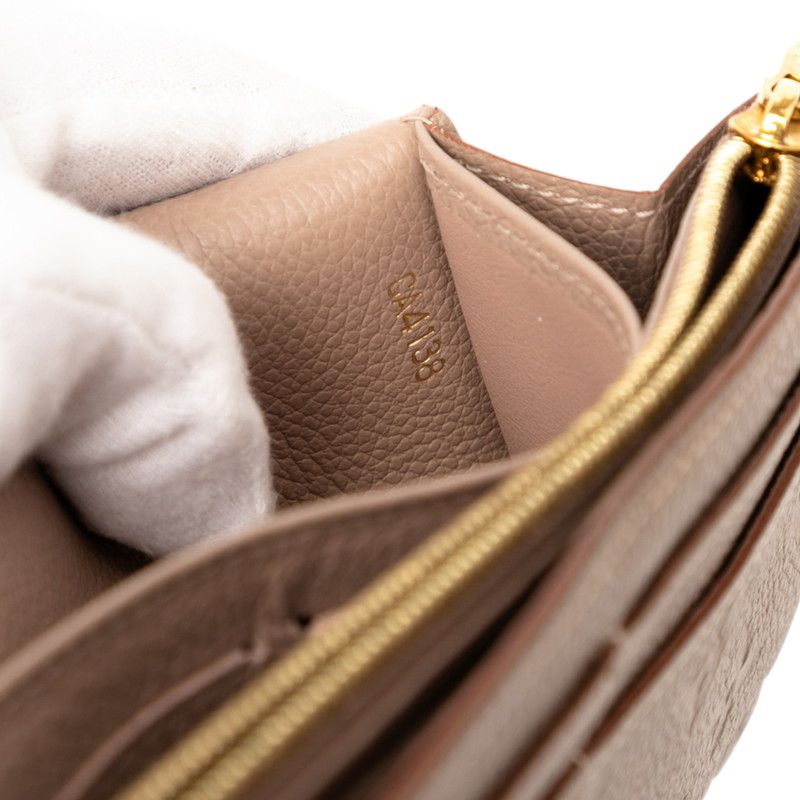 Louis Vuitton Monogram Empreinte Portefeuille Sarah M63465 Vison Glaze Leather