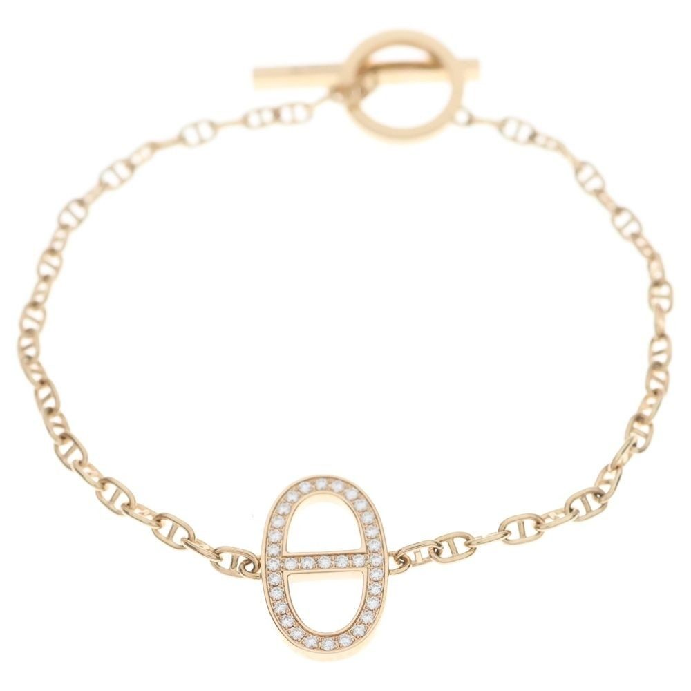 Hermes Chaine D'ancre Contour Bracelet Pink Gold Chain