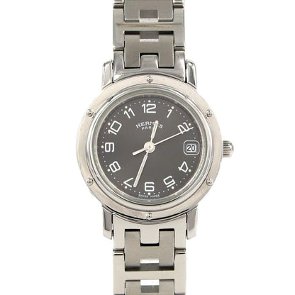 Hermes SS Quartz Bracelet Black Arabic