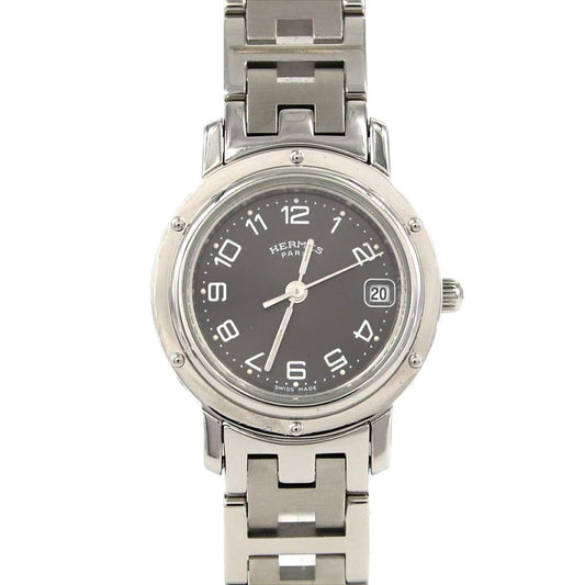 Hermes SS Quartz Bracelet Black Arabic