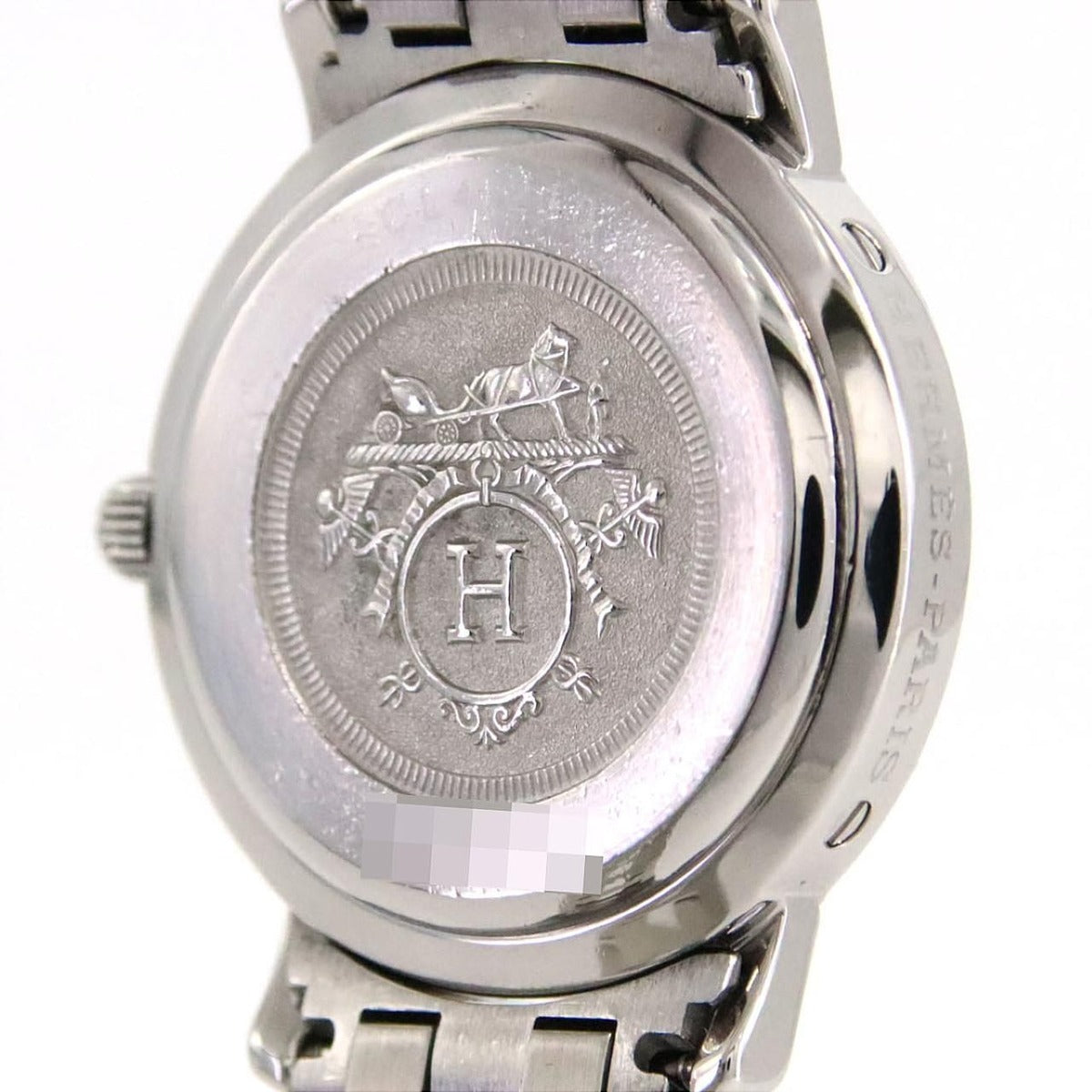 Hermes SS Quartz Bracelet Black Arabic — view 5