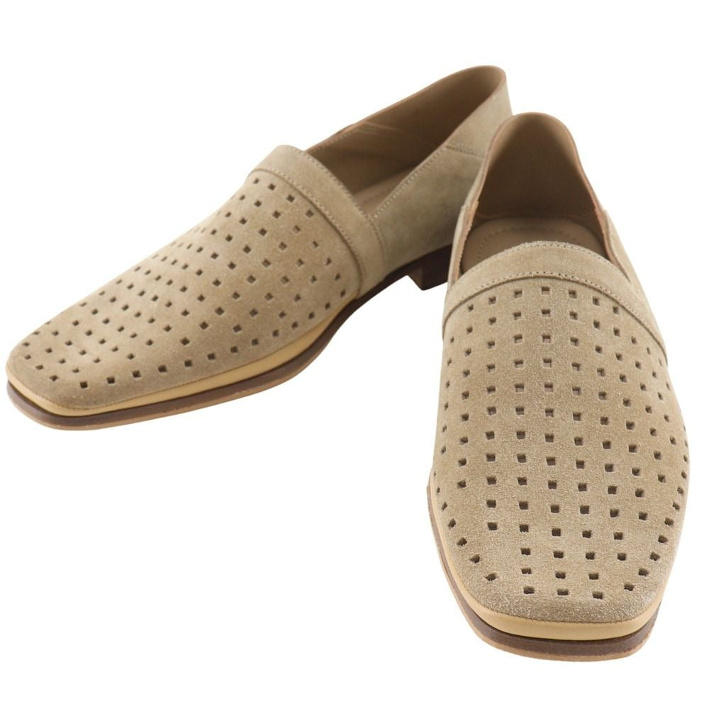 Louis Vuitton Perforated Suede Beige Loafers