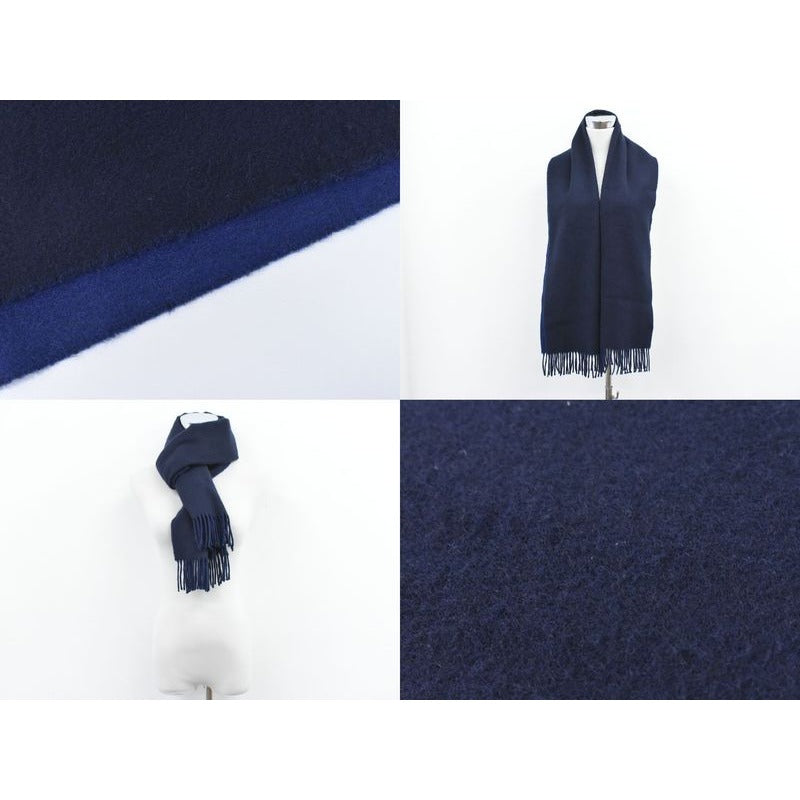 Hermes Cashmere Scarf Navy Clothing Accessories — view 8