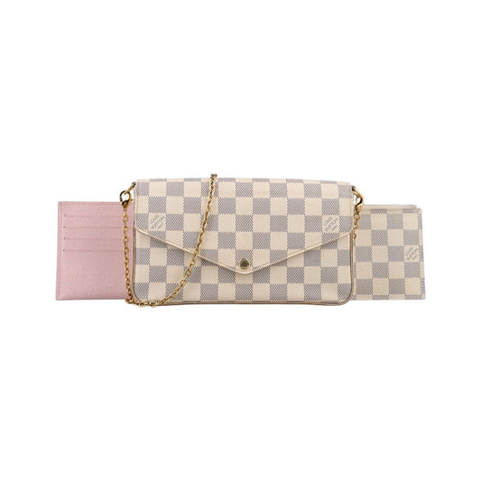 Louis Vuitton Pochette Felicie Azur Damier Canvas Messenger Bag
