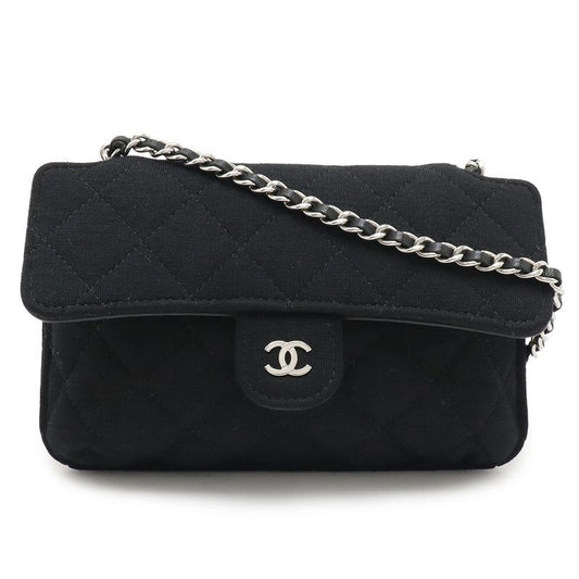 Chanel Quilted Coco Mark Eco Bag Tote Chain Shoulder Cotton Jersey Nylon