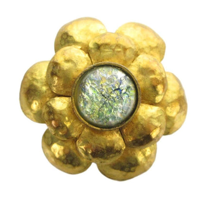 Chanel Vintage Camellia Brooch Logo Flower Gold