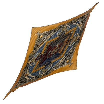Hermes Scarf Pleated Silk Lion Yellow — view 2