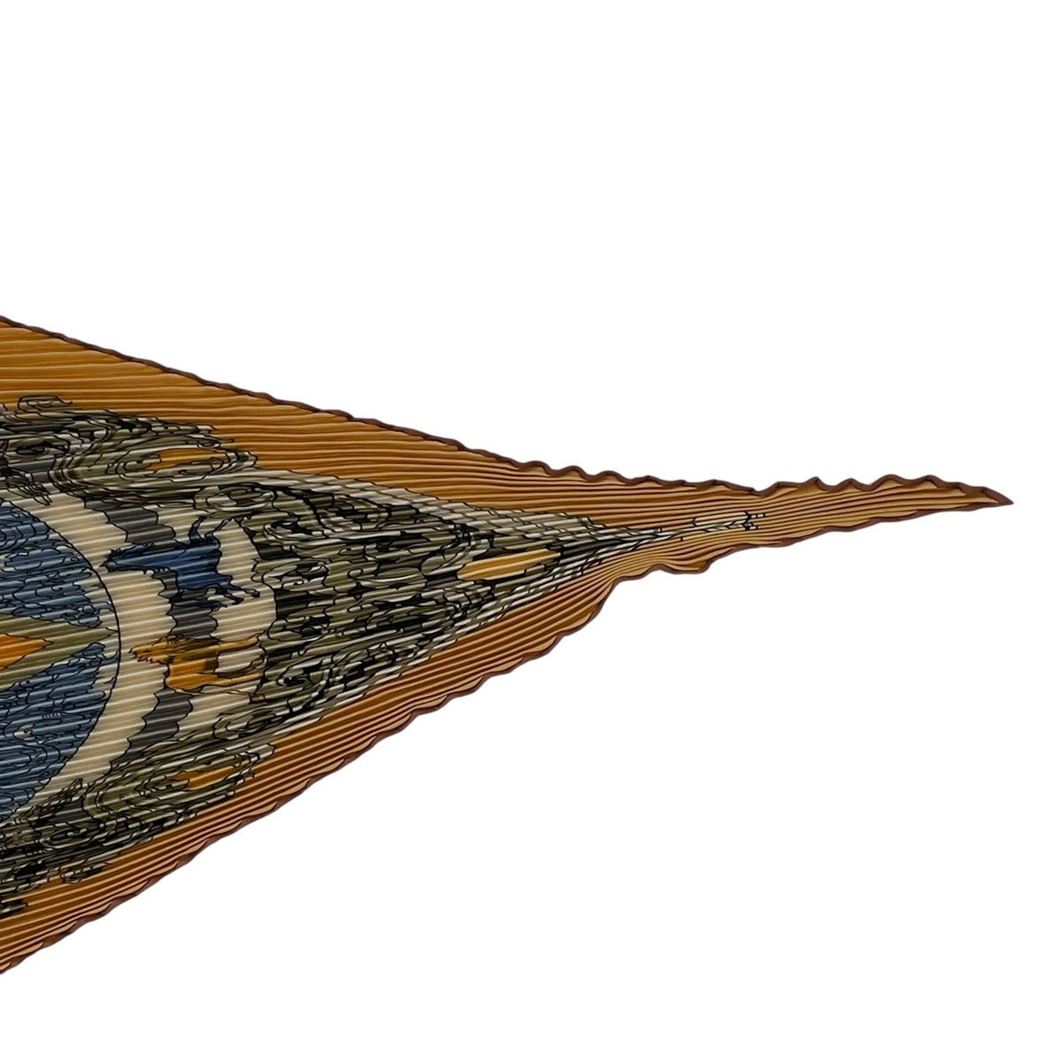 Hermes Scarf Pleated Silk Lion Yellow — view 5