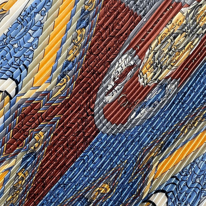Hermes Scarf Pleated Silk Lion Yellow — view 6