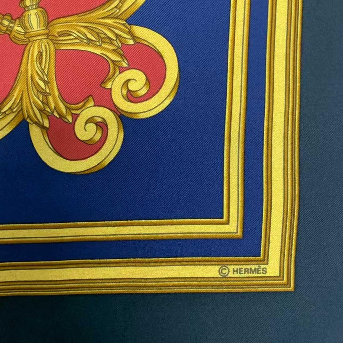 Hermes Scarf Carre 90 les Tuileries Jardin Des Bandana Silk Navy — view 7