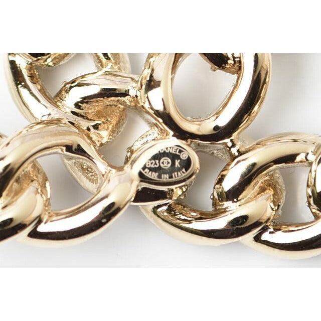 Chanel Brooch Pin Rhinestone Gold Black — view 5