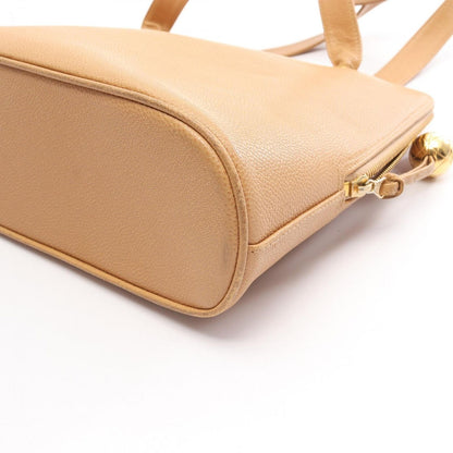 Chanel Tote CC Logo Beige Leather Calf CC Coco Ball Shoulder — view 8