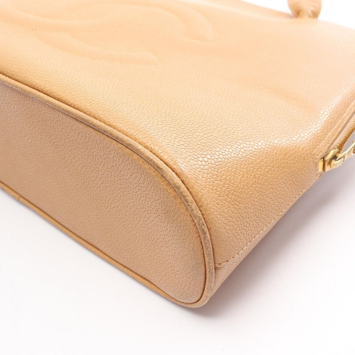 Chanel Tote CC Logo Beige Leather Calf CC Coco Ball Shoulder — view 10