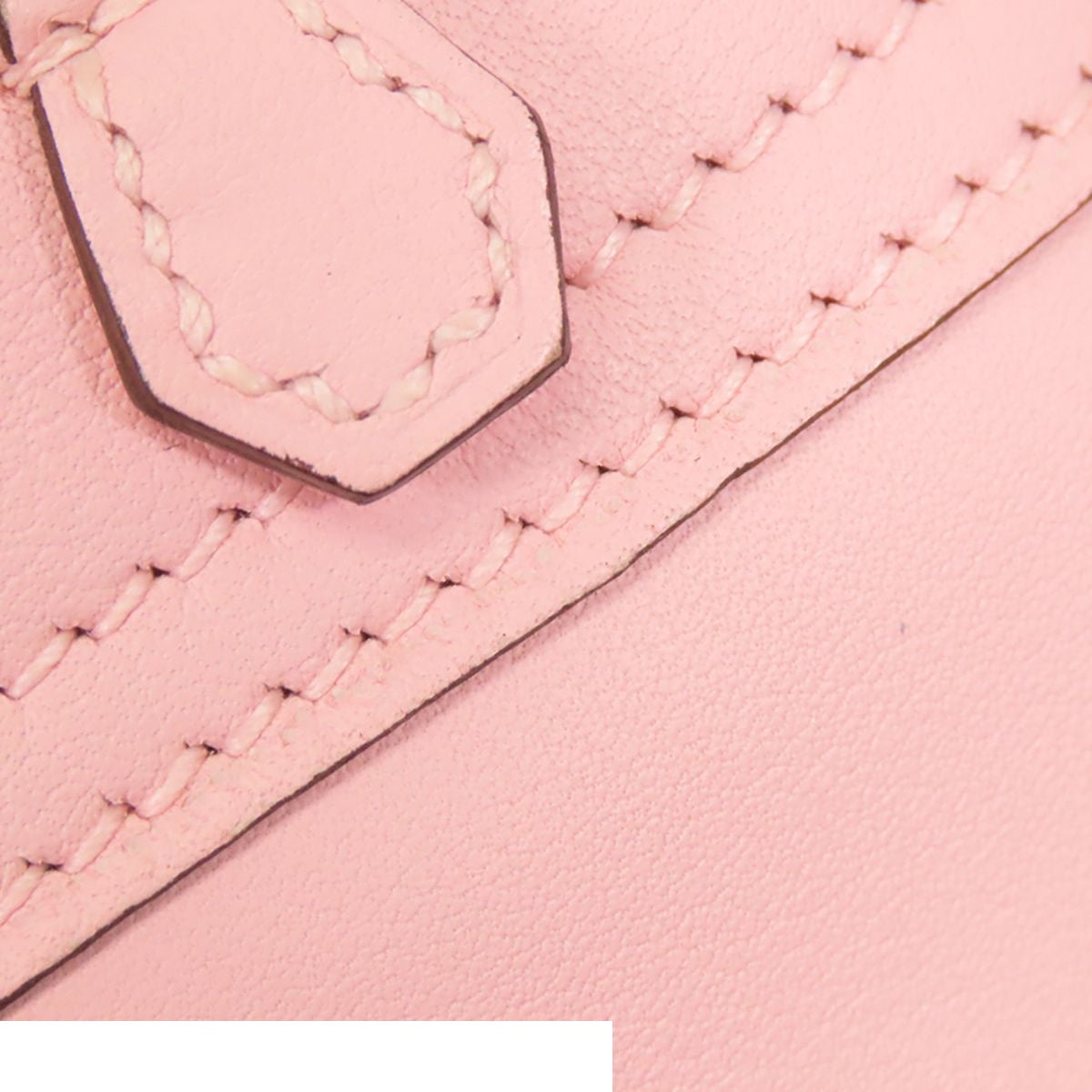Hermes Mini Plume 20 Rose Sakura Silver Swift Handbag — view 7