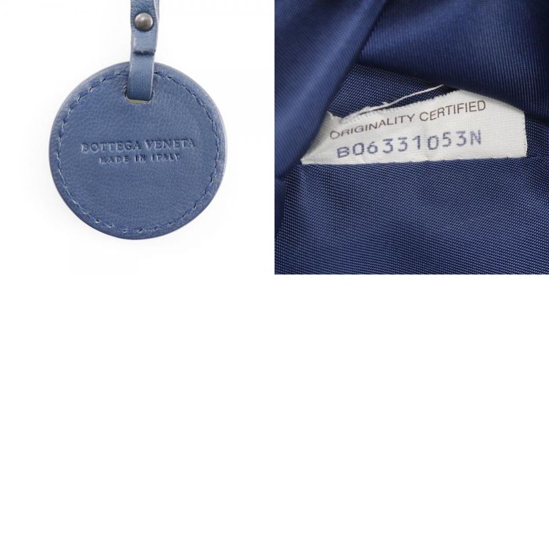 Bottega Veneta Bottega Veneta Intreccio Illusion Nylon Navy Blue Unisex Tote Bag