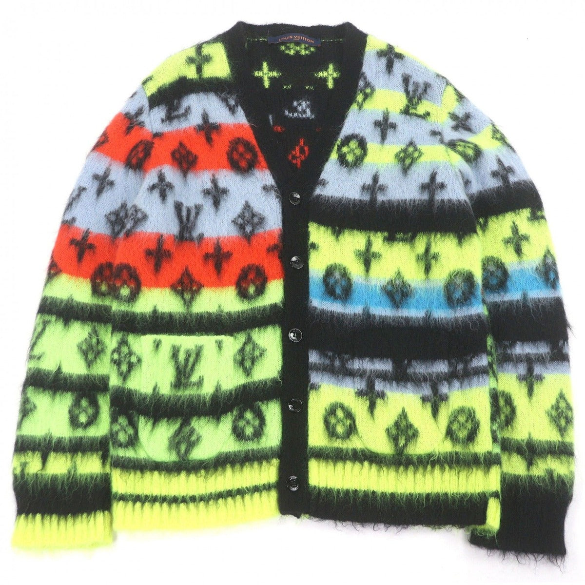 Louis Vuitton Mohair Monogram Shaggy Knit Cardigan