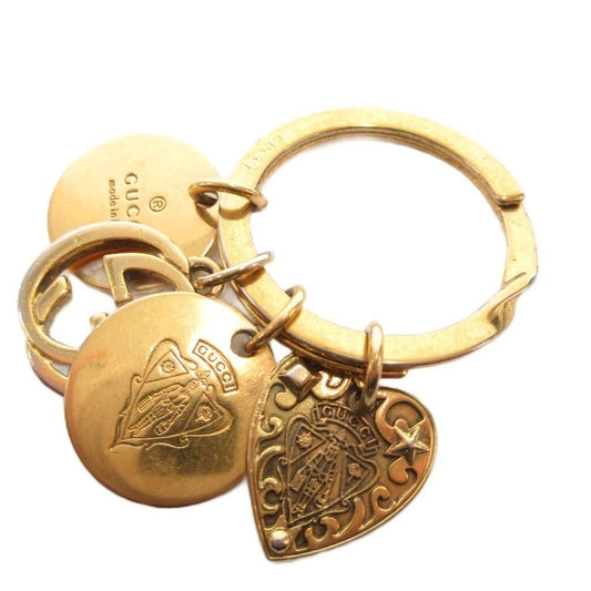 Gucci Key Ring Interlocking Logo Heart Gold