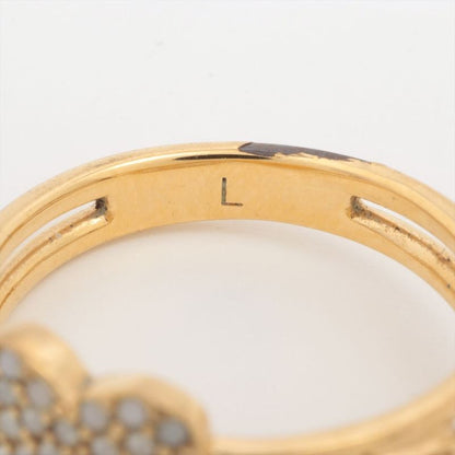 Christian DIOR Clair D Lune CD Heart Ring L (actual Size 13) GP And Faux Pearl