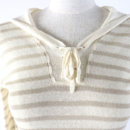 Christian DIOR 214s27am903 Linen Cashmere Silk Blend Striped Sailor Collar Knit