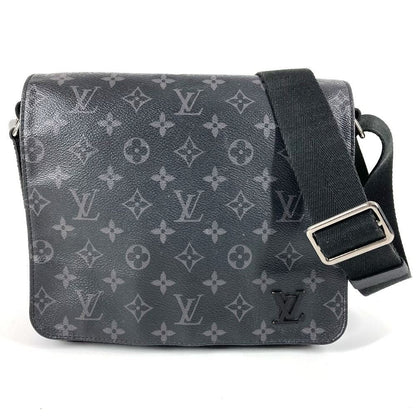 Louis Vuitton Shoulder Bag District PM NM Monogram Eclipse Canvas Black