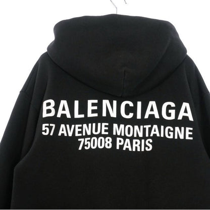 Balenciaga 17 AW Logo Print Zip Hoodie Fleece Lining S Black — view 5