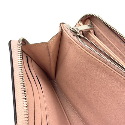 Louis Vuitton Zippy Wallet Mahina Magnolia Leather Light Pink Round Zipper Long