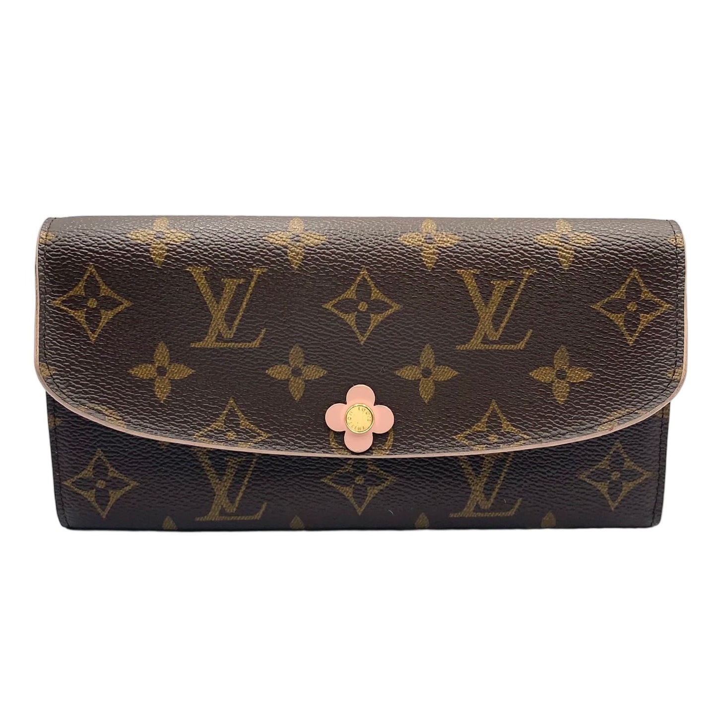Louis Vuitton Portefeuille Emily Monogram Leather Brown Light Pink Bifold