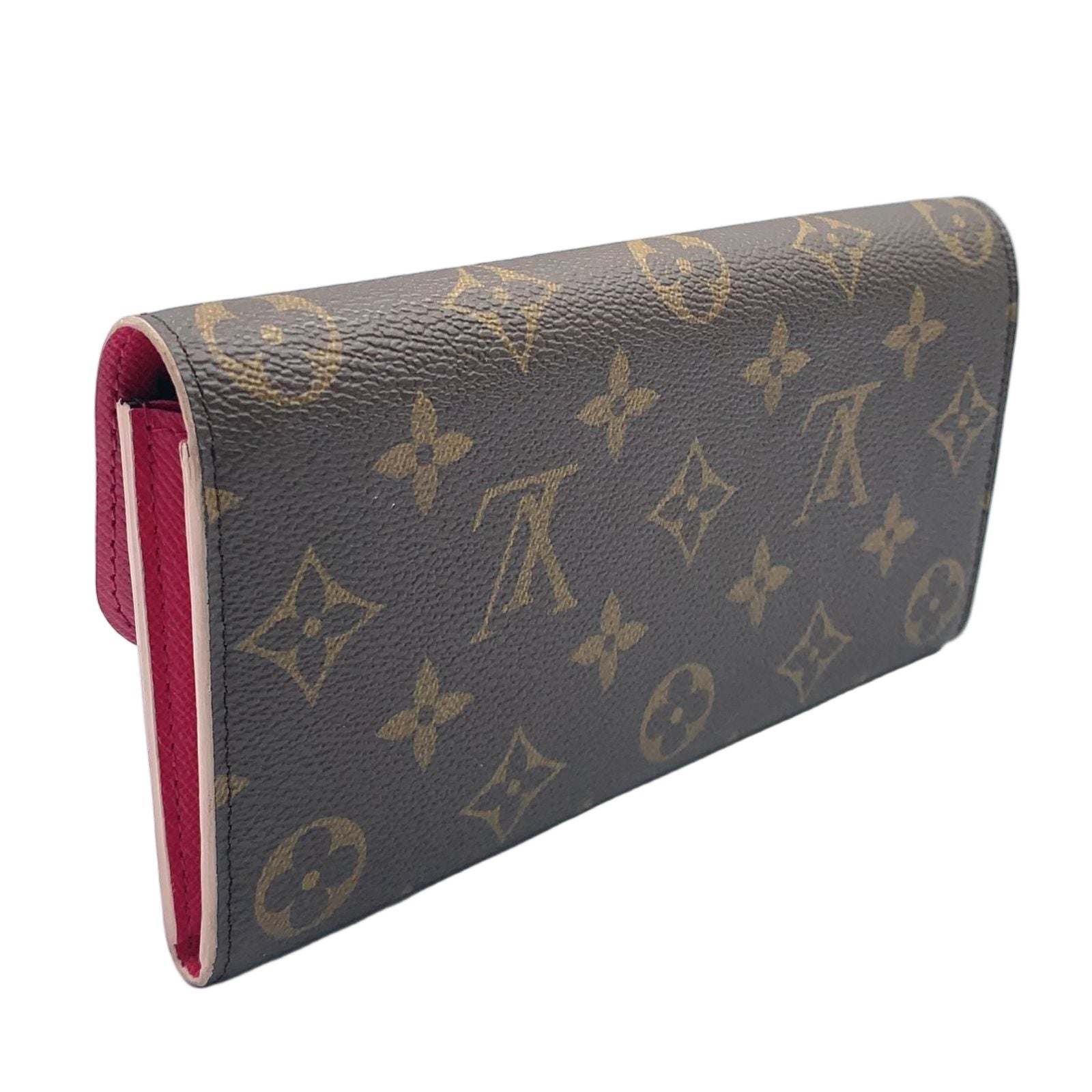Louis Vuitton Portefeuille Emily Monogram Leather Brown Light Pink Bifold — view 2