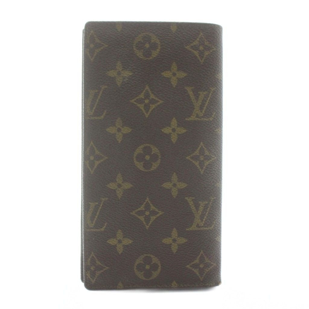 Louis Vuitton Long Wallet Bifold Leather Monogram All Over Pattern Brown