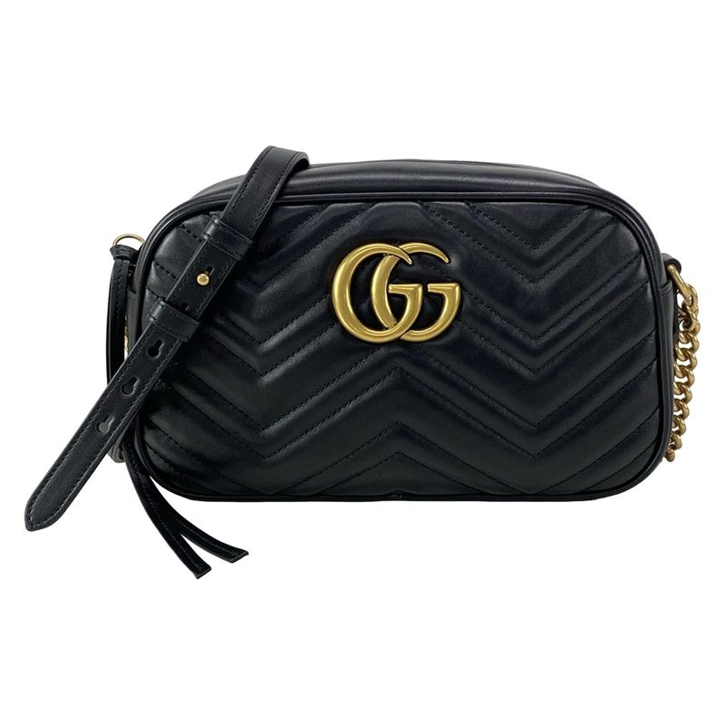Gucci Shoulder Bag GG Marmont Quilted Small Shoulder Bag 447632 Black Chain