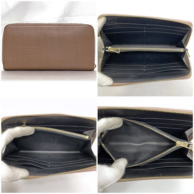 Loewe Round Zipper Long Wallet Pink Linen