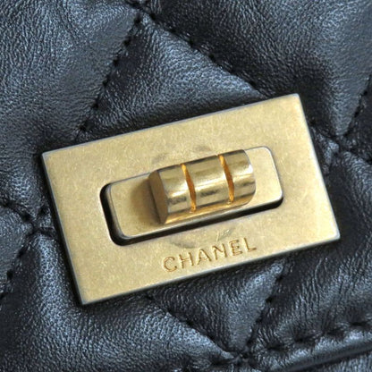 Chanel Matelasse 2.55 Chain Wallet Aged Calfskin Antique Gold Hardware