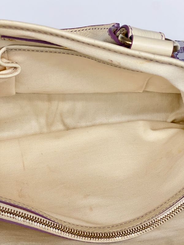 Celine Handbag Macadam Pattern Purple White 33bs140