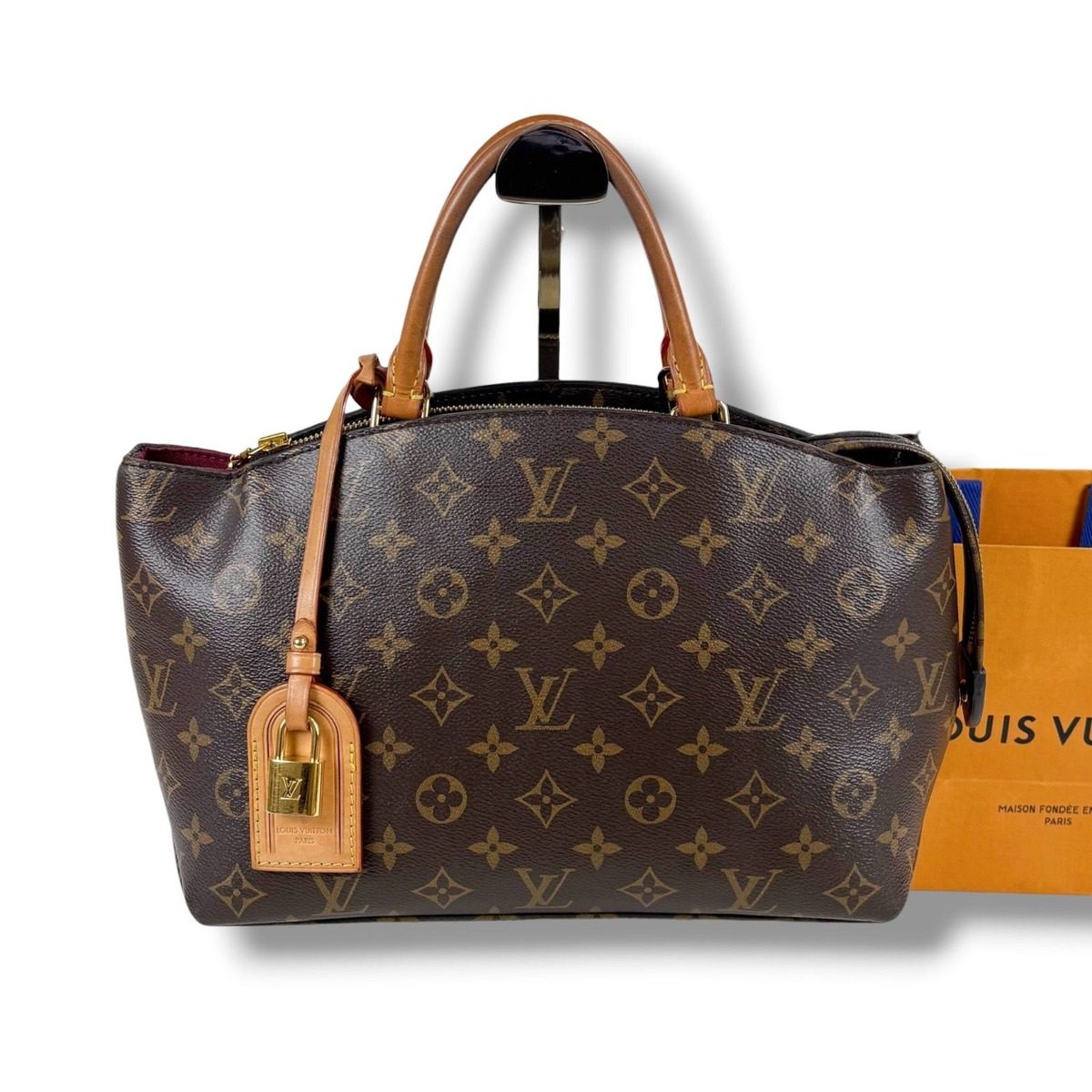 Louis Vuitton Petit Palais PM Handbag Monogram Leather Brown Padlock