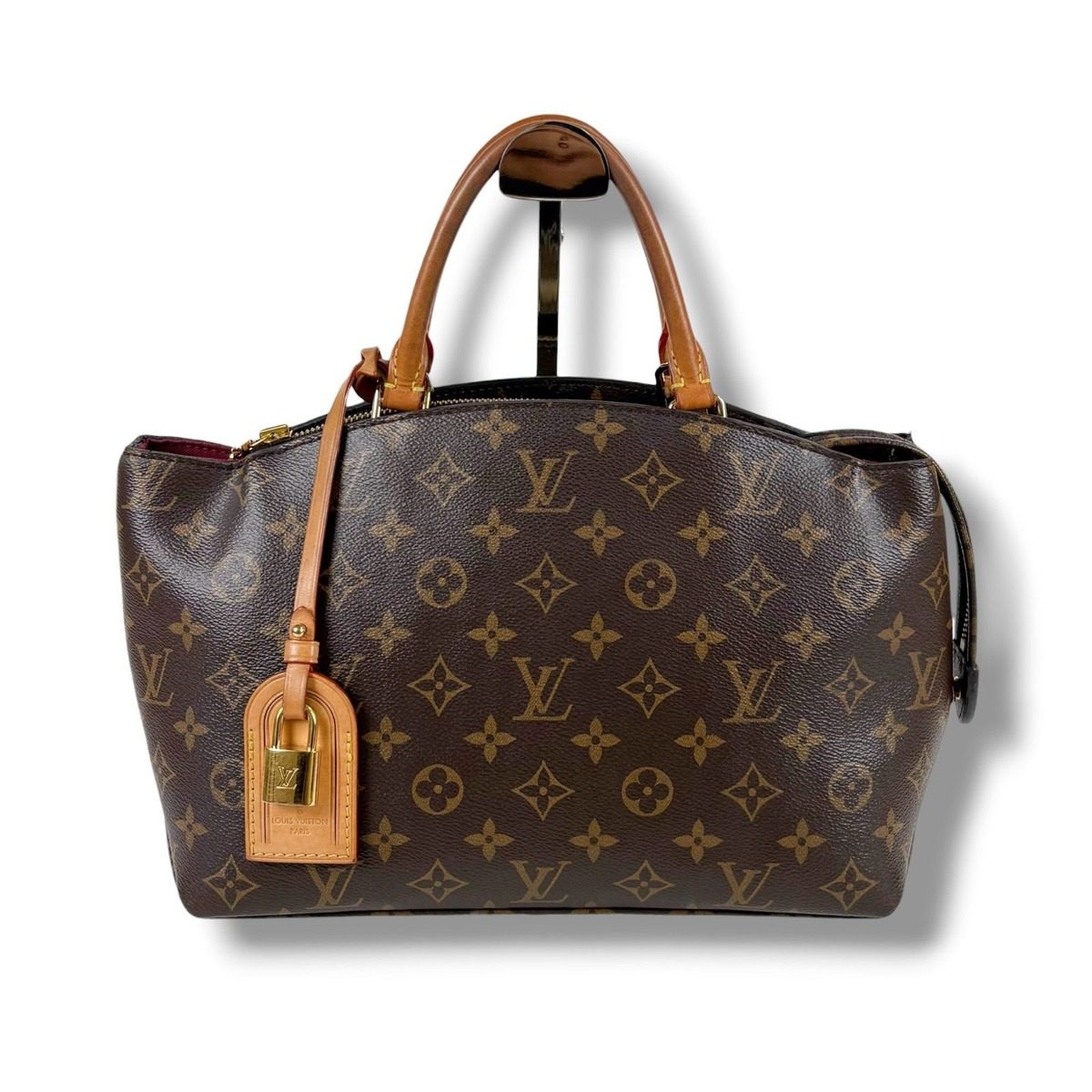 Louis Vuitton Petit Palais PM Handbag Monogram Leather Brown Padlock — view 3
