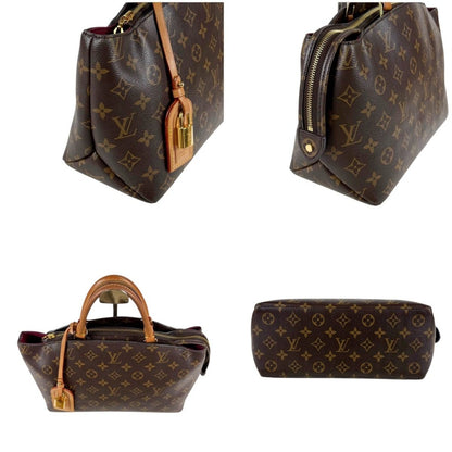 Louis Vuitton Petit Palais PM Handbag Monogram Leather Brown Padlock — view 5