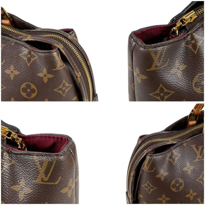 Louis Vuitton Petit Palais PM Handbag Monogram Leather Brown Padlock — view 6