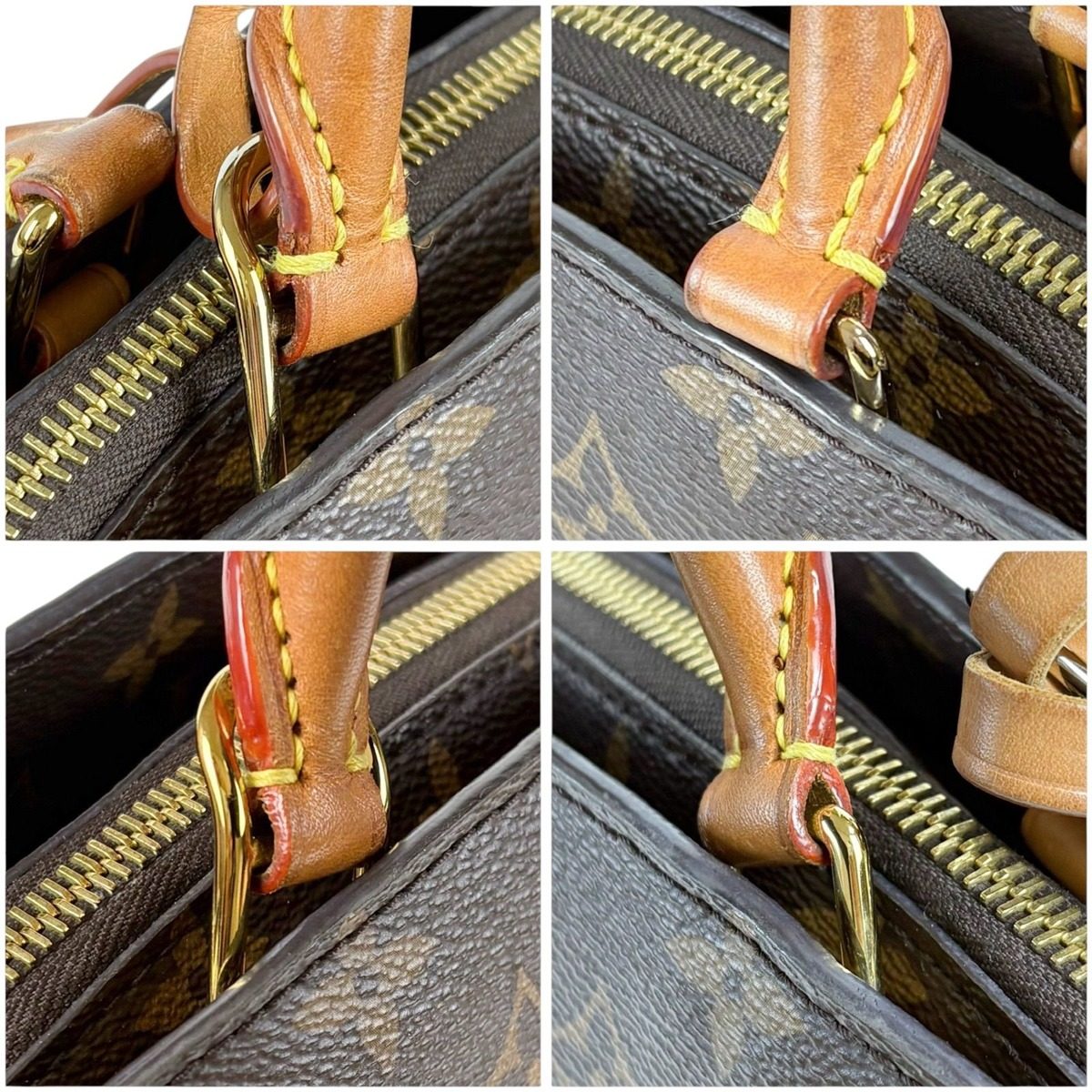 Louis Vuitton Petit Palais PM Handbag Monogram Leather Brown Padlock — view 9