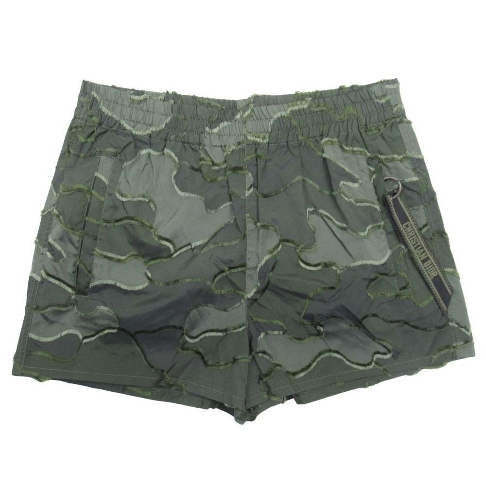 Dior Camouflage Shorts All Over Pattern Logo Charm 36 Khaki