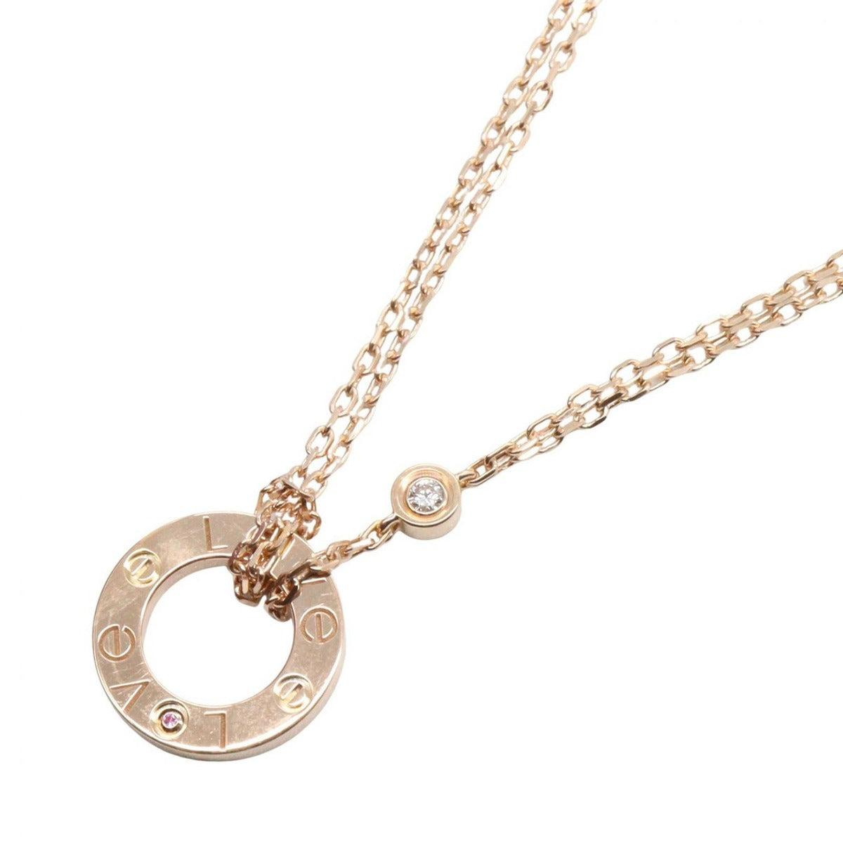 Cartier Necklace Love Circle Pink Sapphire