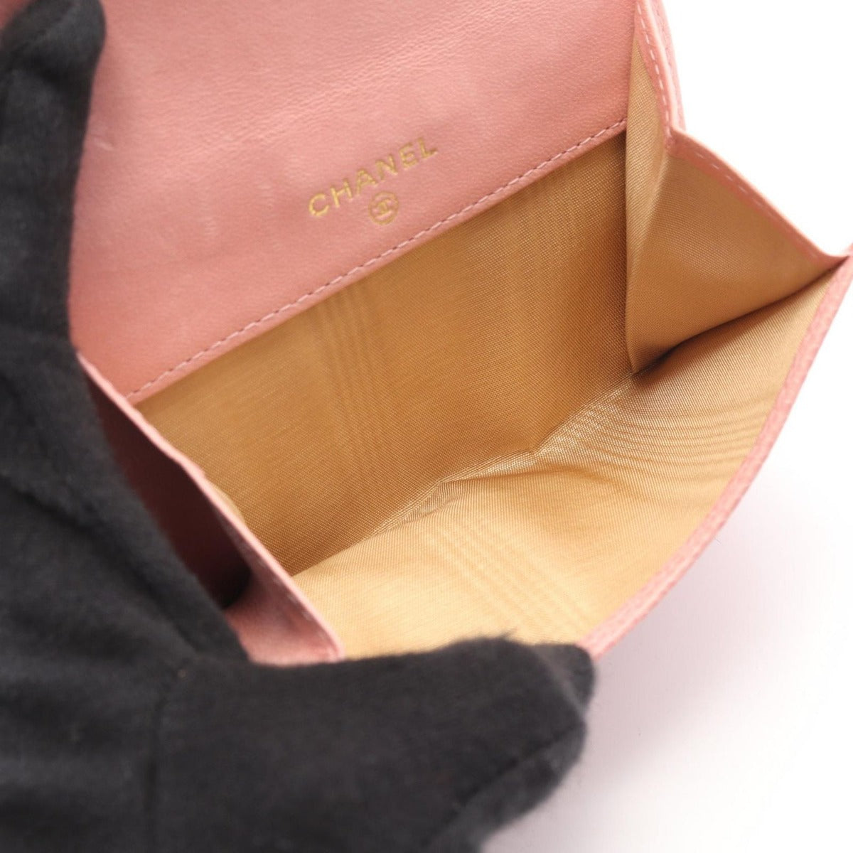 Chanel Hook Wallet CC Logo Pink Calf — view 4