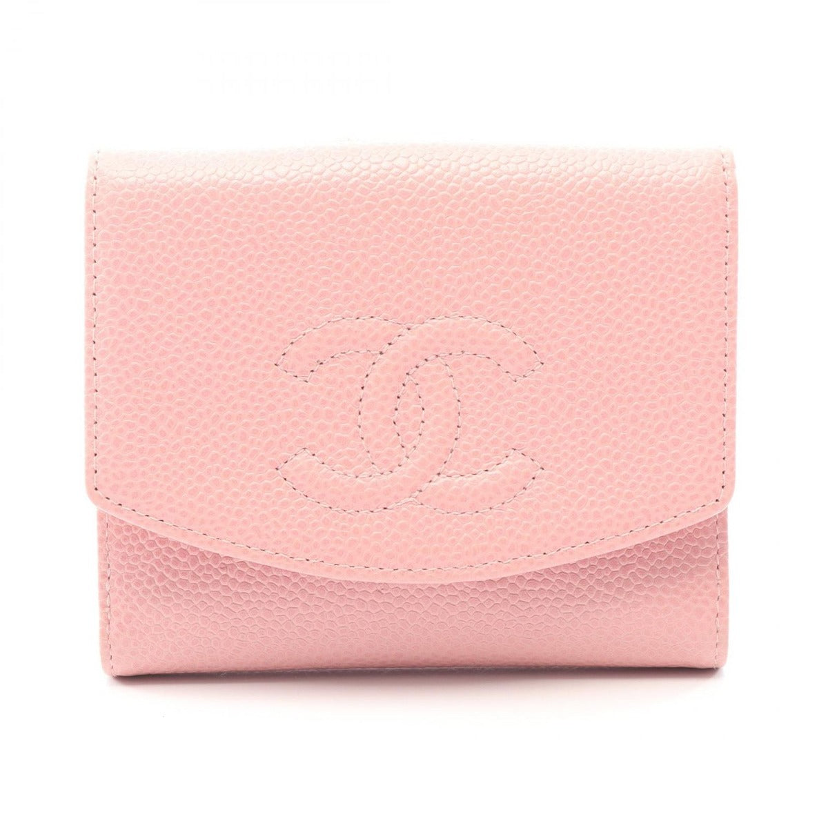 Chanel Hook Wallet CC Logo Pink Calf