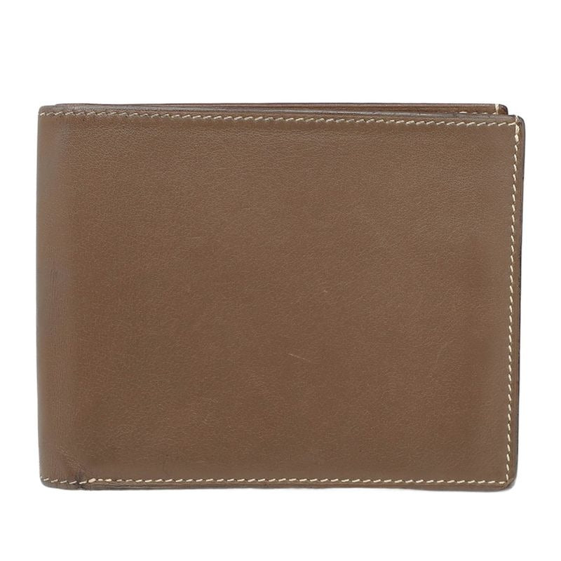 Hermes Wallet Citizen Twill Brown Beige Leather Bifold