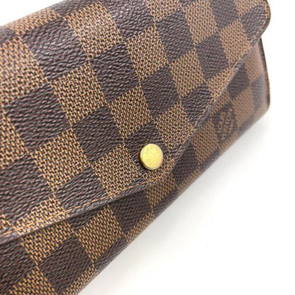 Louis Vuitton Portefeuille Sarah Damier Ebene Damier Ebene PVC Brown Folded