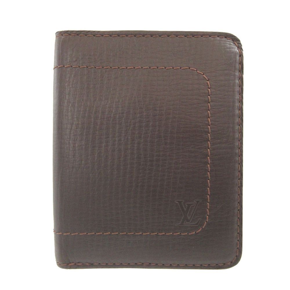 Louis Vuitton Utah Compact Wallet Leather Brown Bifold