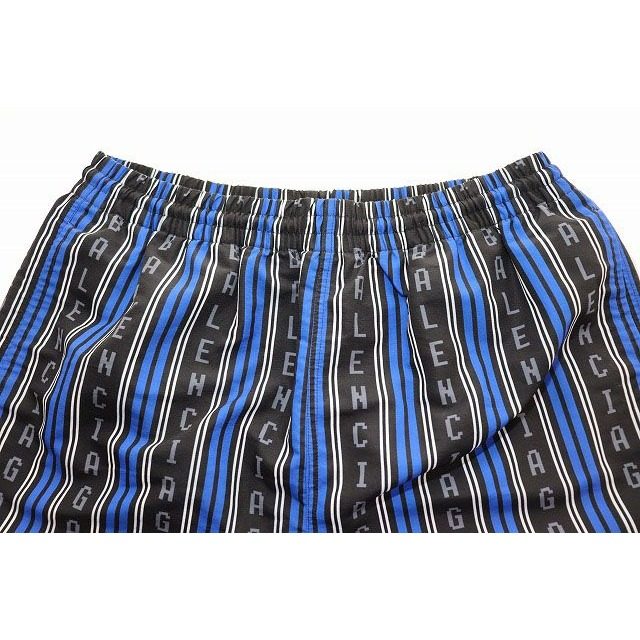 Balenciaga Logo Stripe Swin Short Blue XS Striped Swim Shorts — view 3