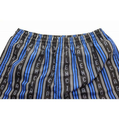 Balenciaga Logo Stripe Swin Short Blue XS Striped Swim Shorts — view 3
