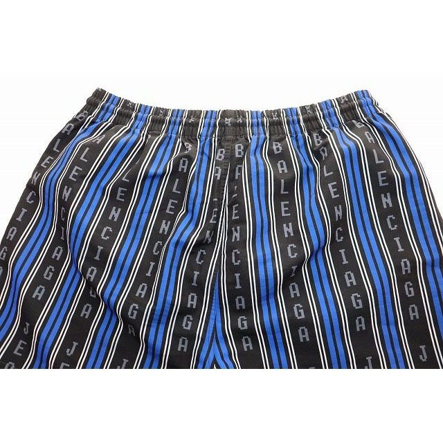 Balenciaga Logo Stripe Swin Short Blue XS Striped Swim Shorts — view 4