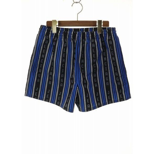 Balenciaga Logo Stripe Swin Short Blue XS Striped Swim Shorts