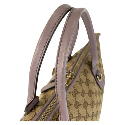 Gucci Bamboo Heart Beige Purple GG Canvas 269957 Tote Bag Shoulder Bag 2way